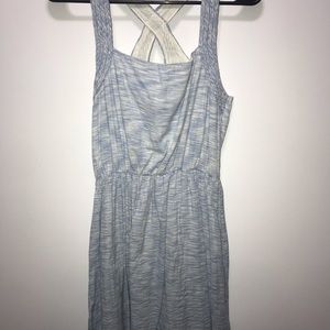 Cross back short blue dress